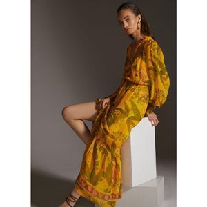 New Farm x Anthropologie Printed Midi Dress Size Xxs